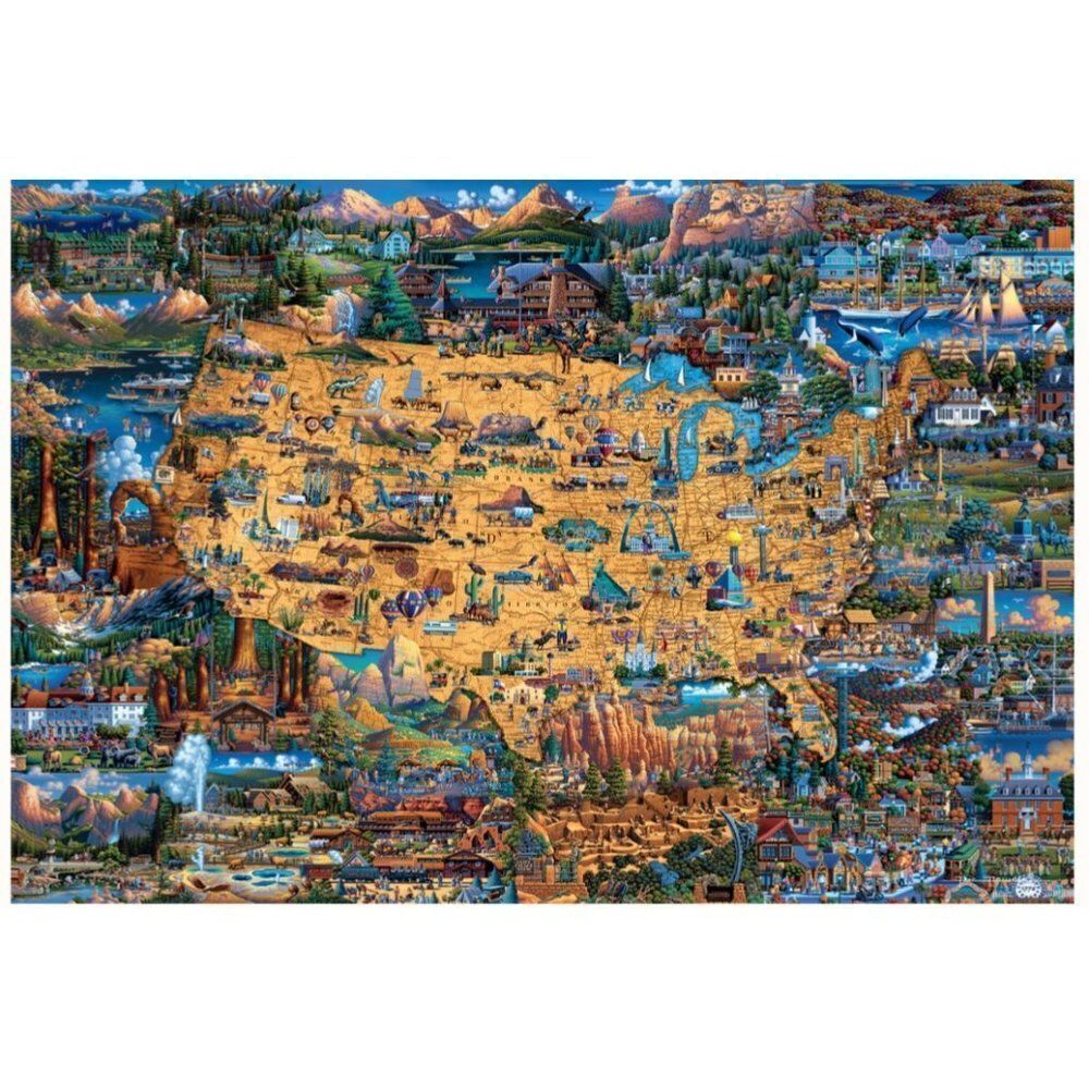Eric Dowdle National Parks Map 1000 Piece Jigsaw Puzzle